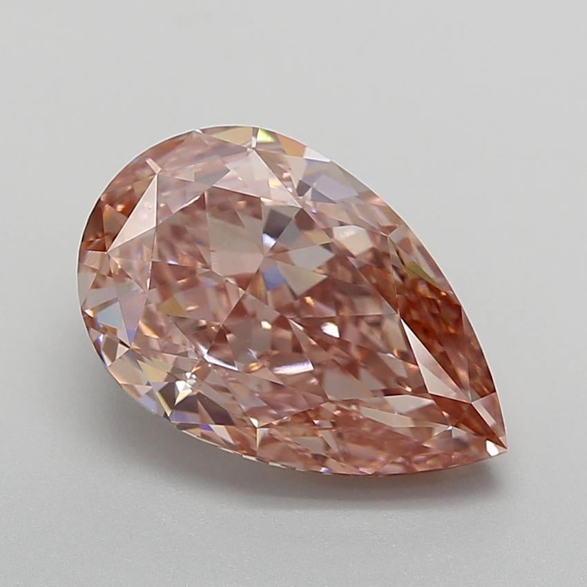 6.01 Ct. Fancy Vivid Brownish Pink Pear Lab Grown Diamond