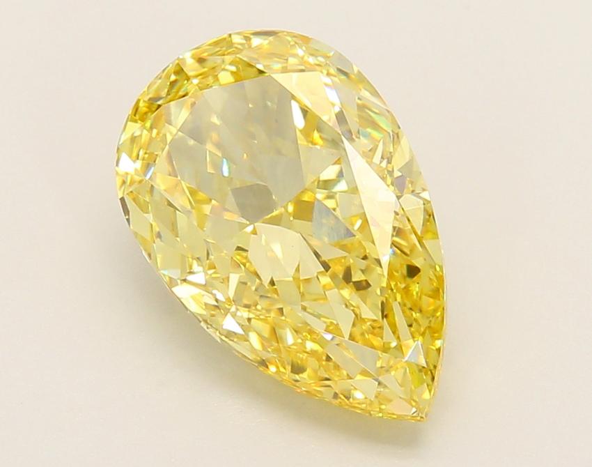 4.15 Ct. Fancy Vivid Yellow Pear Lab Grown Diamond