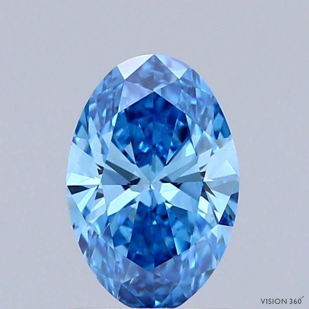 0.84 Ct. Fancy Vivid Blue Oval Lab Grown Diamond