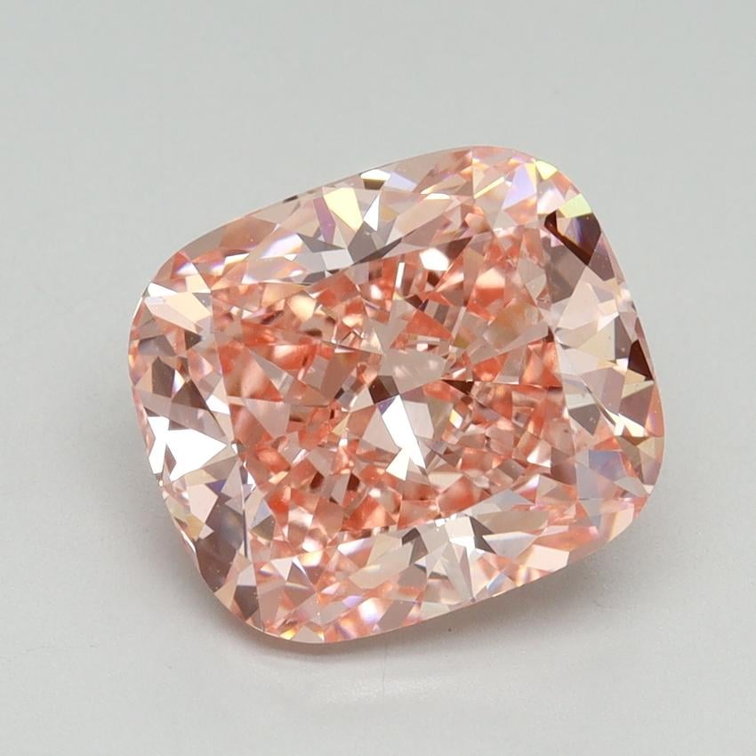 4.01 Ct. Fancy Vivid Pink Cushion Lab Grown Diamond