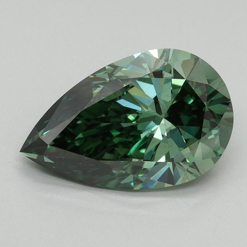 3.01 Ct. Fancy Vivid Pacific Green Pear Lab Grown Diamond