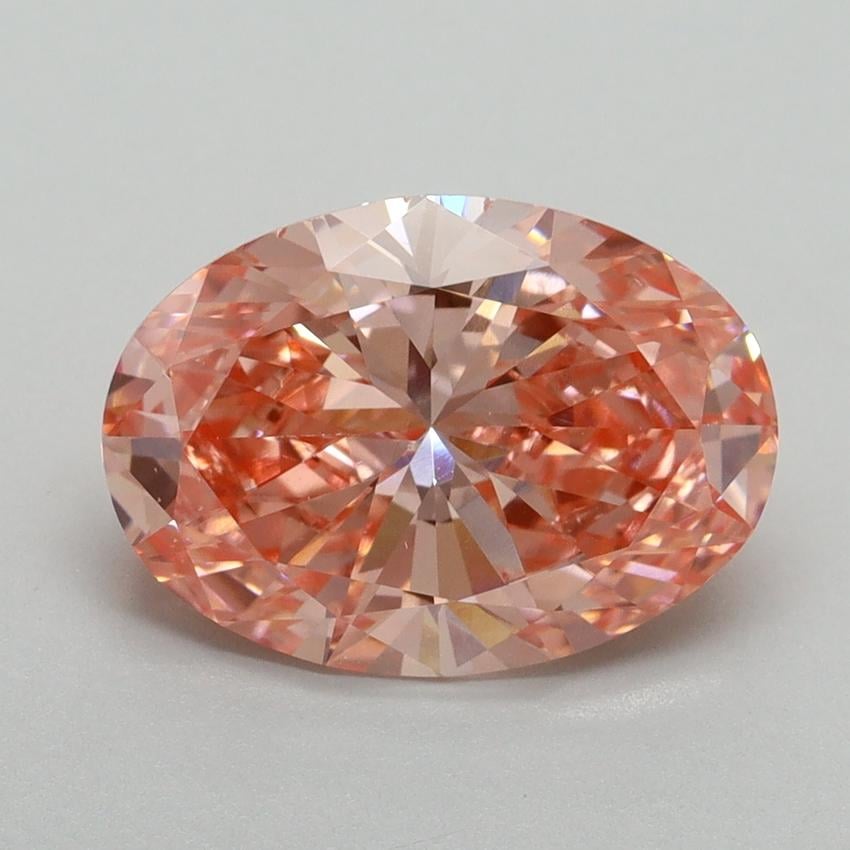 2.95 Ct. Fancy Vivid Pink Oval Lab Grown Diamond