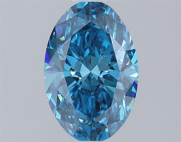 1.04 Ct. Fancy Vivid Blue Oval Lab Grown Diamond