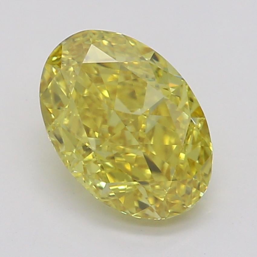 0.71 Ct. Fancy Vivid Yellow Oval Diamond
