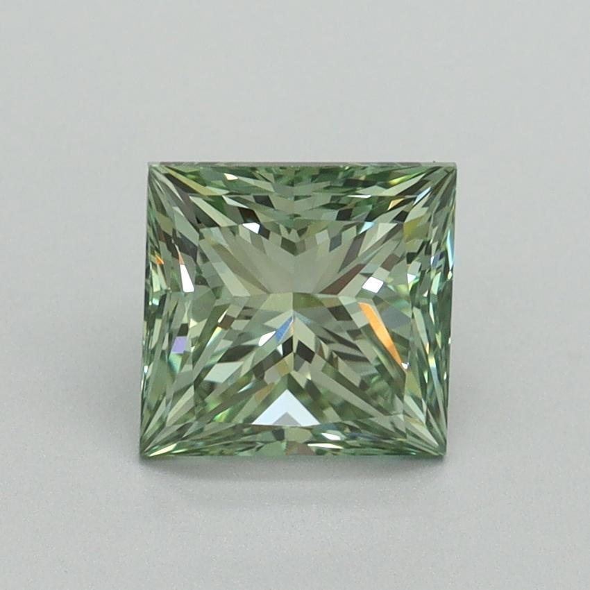1.60 Ct. Fancy Vivid Green Princess Lab Grown Diamond