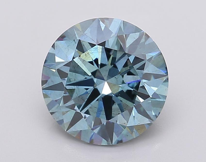 3.02 Ct. Fancy Vivid Blue Round Lab Grown Diamond