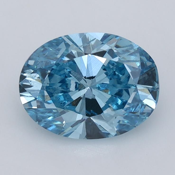 1.51 Ct. Fancy Vivid  Blue Oval Lab Grown Diamond