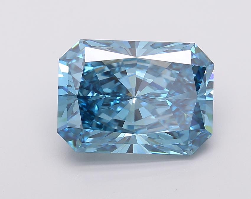 6.47 Ct. Fancy Vivid Blue Radiant Lab Grown Diamond