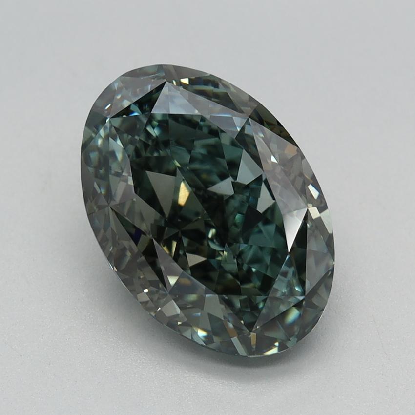 2.66 Ct. Fancy Intense Green Oval Lab Grown Diamond