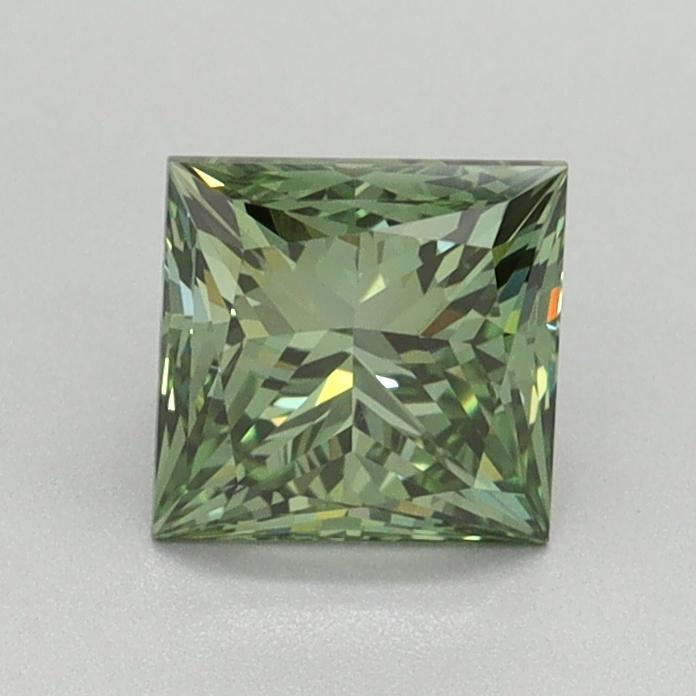 1.05 Ct. Fancy Vivid Green Princess Lab Grown Diamond
