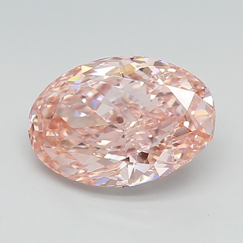 3.59 Ct. Fancy Vivid  Pink Oval Lab Grown Diamond
