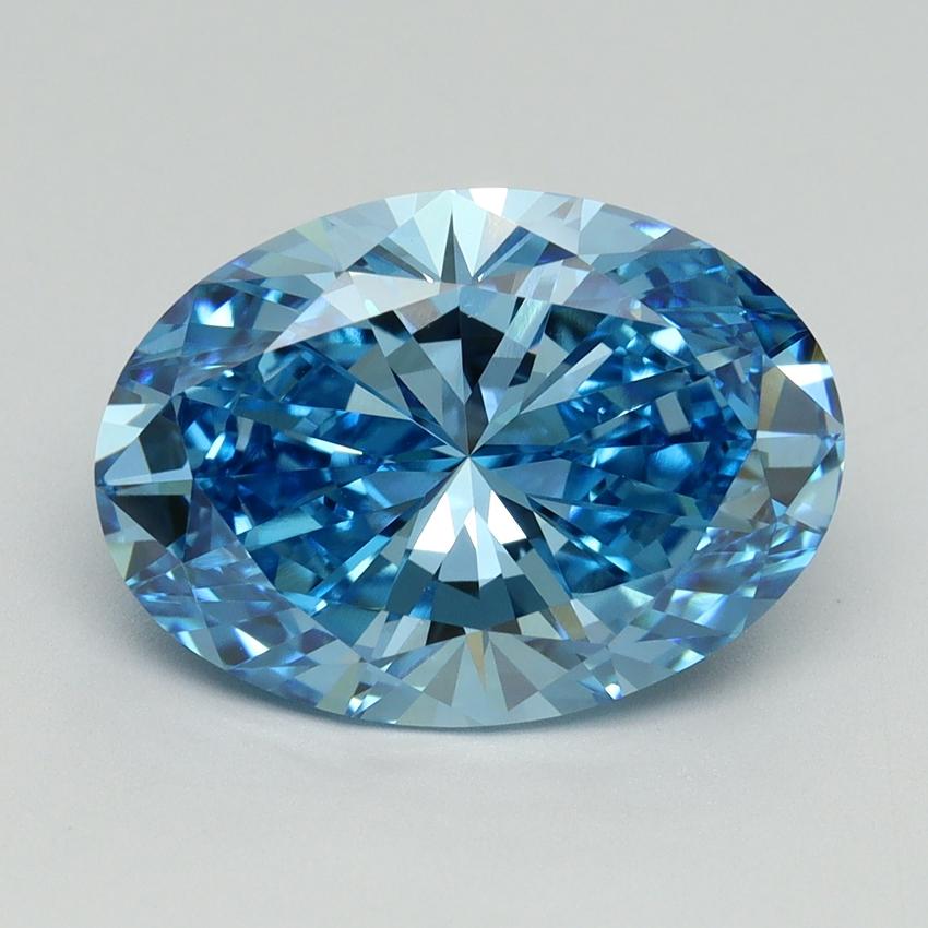 5.06 Ct. Fancy Vivid Blue Oval Lab Grown Diamond