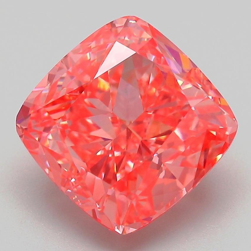 5.02 Ct. Fancy Vivid Pink Cushion Lab Grown Diamond