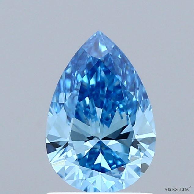 0.97 Ct. Fancy Vivid Blue Pear Lab Grown Diamond