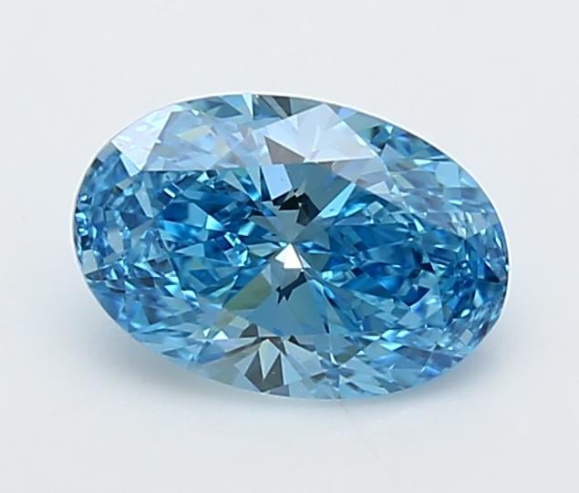 1.06 Ct. Fancy Vivid  Blue Oval Lab Grown Diamond