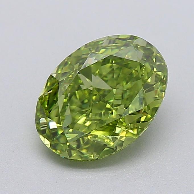 1.53 Ct. Fancy Vivid  Green Oval Lab Grown Diamond