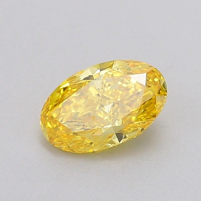 0.90 Ct. Fancy Vivid  Yellow Oval Lab Grown Diamond