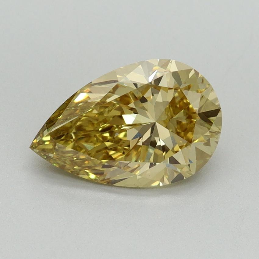 1.58 Ct. Fancy Vivid Yellow Pear Lab Grown Diamond