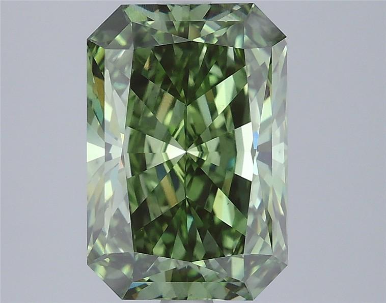 3.77 Ct. Fancy Vivid  Green Radiant Lab Grown Diamond