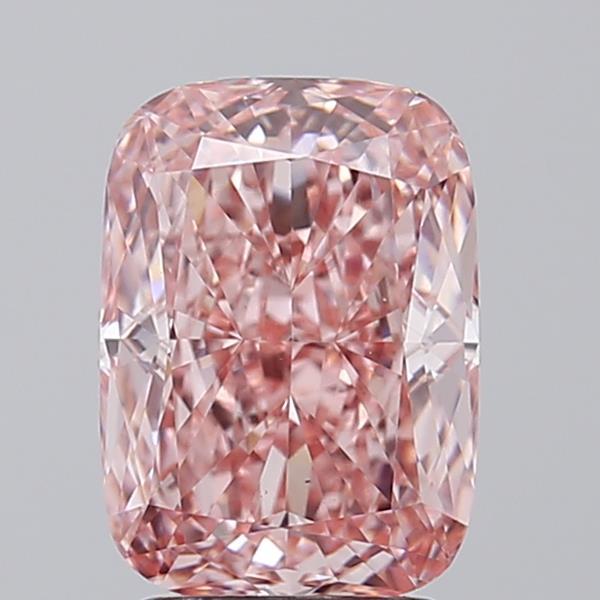 2.77 Ct. Fancy Vivid Pink Cushion Lab Grown Diamond