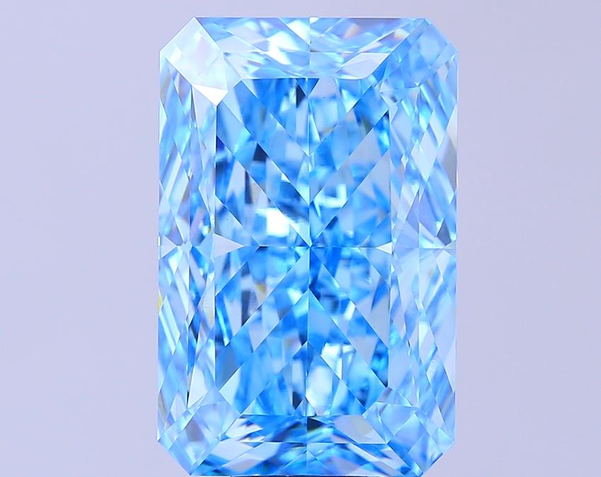15.07 Ct. Fancy Vivid  Blue Radiant Lab Grown Diamond
