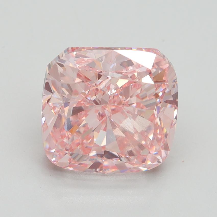 5.04 Ct. Fancy Intense Pink Cushion Lab Grown Diamond