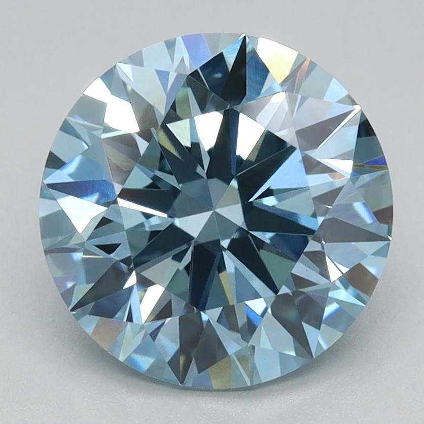2.80 Ct. Fancy Vivid Blue Round Lab Grown Diamond