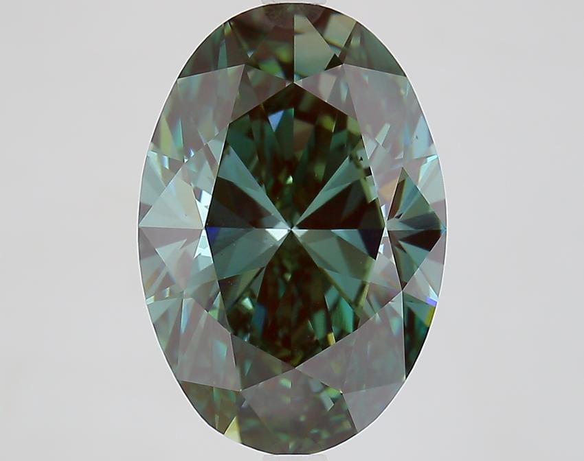 5.50 Ct. Fancy Deep Green Oval Lab Grown Diamond
