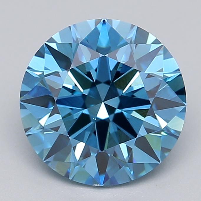 1.51 Ct. Fancy Vivid  Blue Round Lab Grown Diamond
