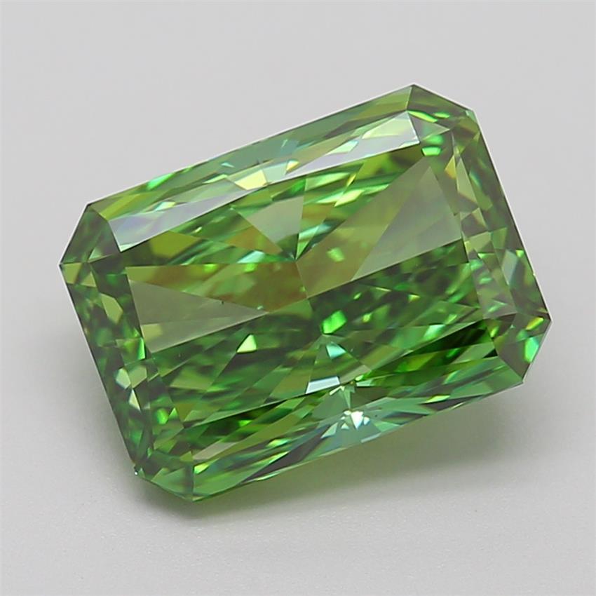 5.03 Ct. Fancy Vivid Green Radiant Lab Grown Diamond