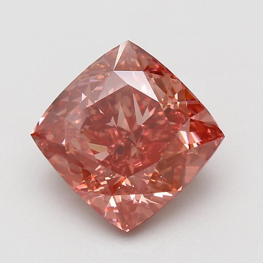 6.05 Ct. Fancy Vivid Pink Cushion Lab Grown Diamond