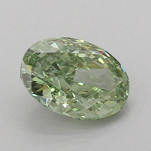 1.10 Ct. Fancy Vivid Green Oval Lab Grown Diamond