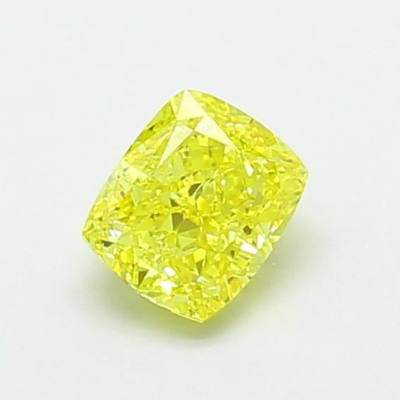0.80 Ct. Fancy Vivid Yellow Cushion Lab Grown Diamond