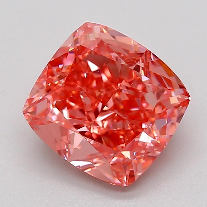 2.06 Ct. Fancy Vivid  Pink Cushion Lab Grown Diamond