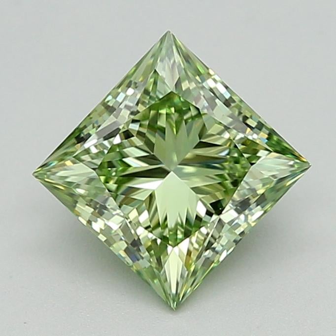 1.00 Ct. Fancy Vivid  Green Princess Lab Grown Diamond