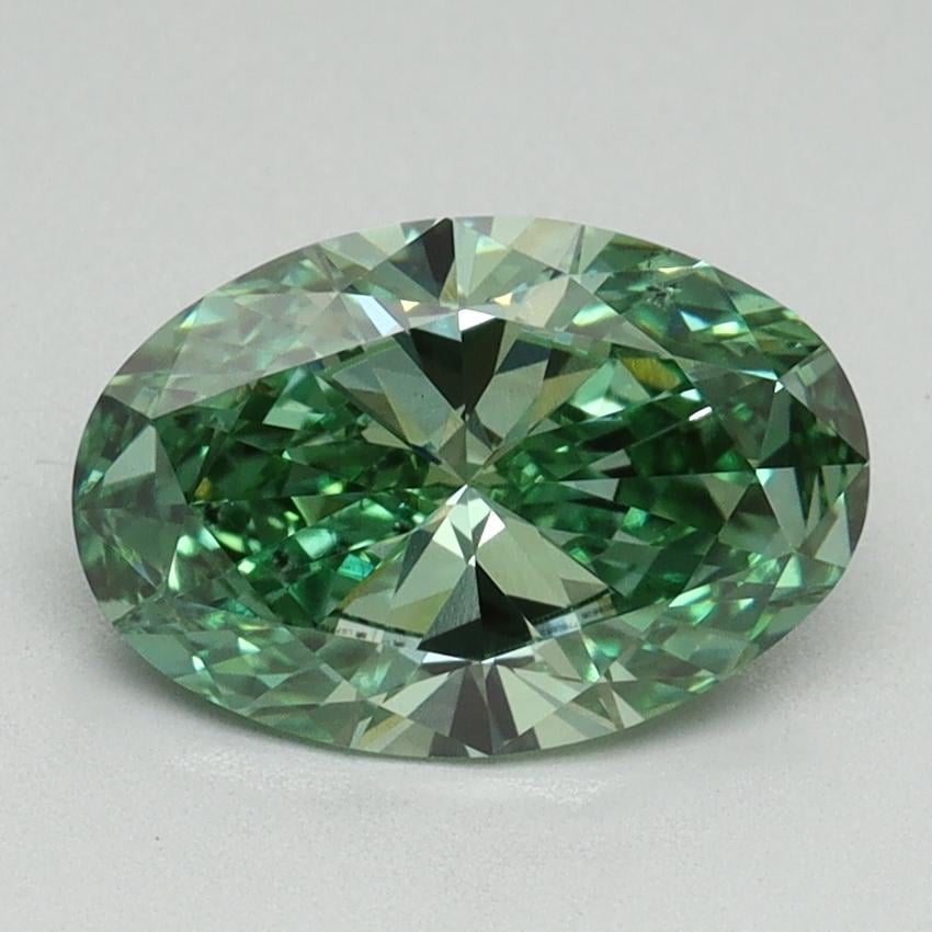 1.65 Ct. Fancy Vivid Green Oval Lab Grown Diamond