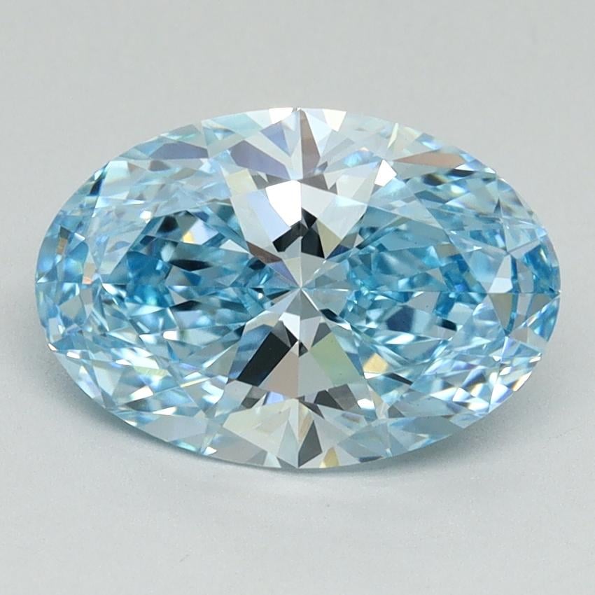 2.20 Ct. Fancy Vivid Blue Oval Lab Grown Diamond