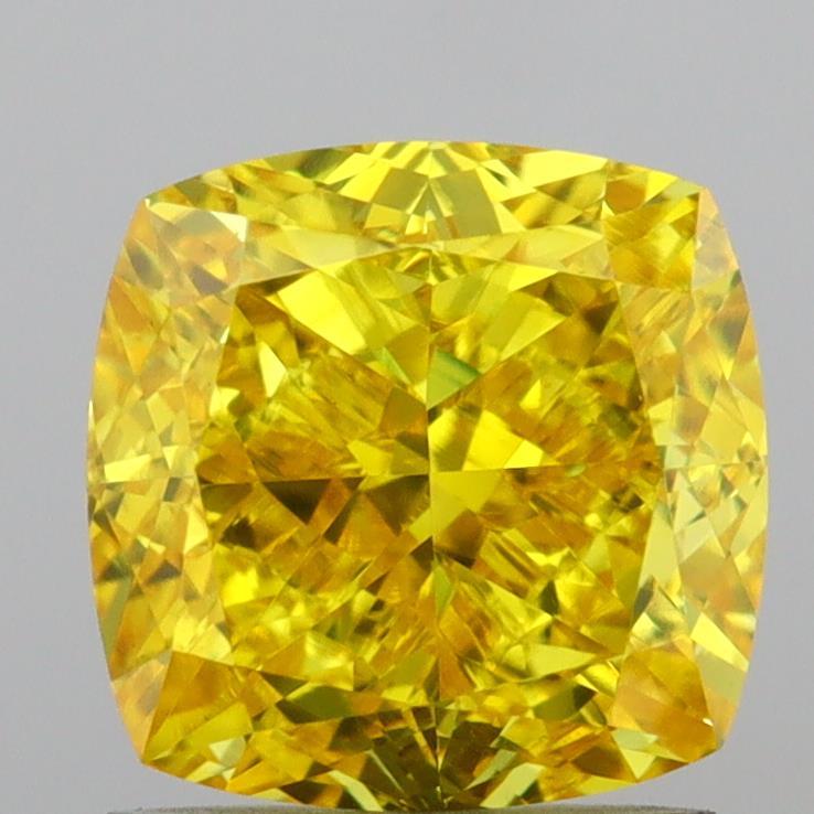 2.11 Ct. Fancy Vivid Yellow Cushion Lab Grown Diamond