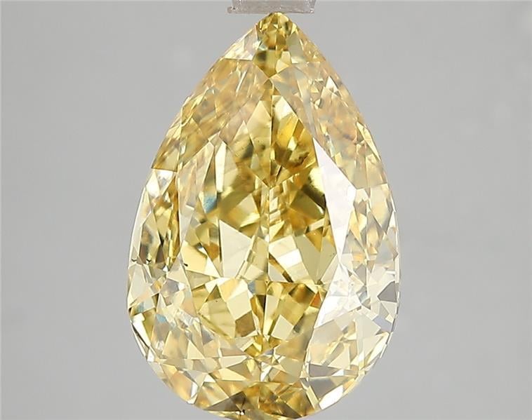 4.01 Ct. Fancy Vivid Yellow Pear Lab Grown Diamond