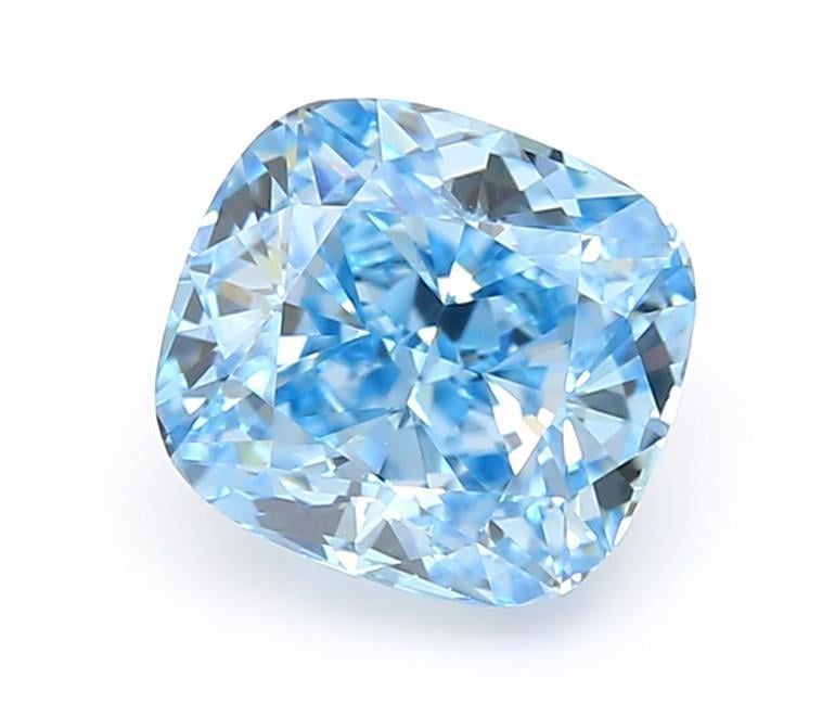 1.03 Ct. Fancy Vivid Blue Cushion Lab Grown Diamond