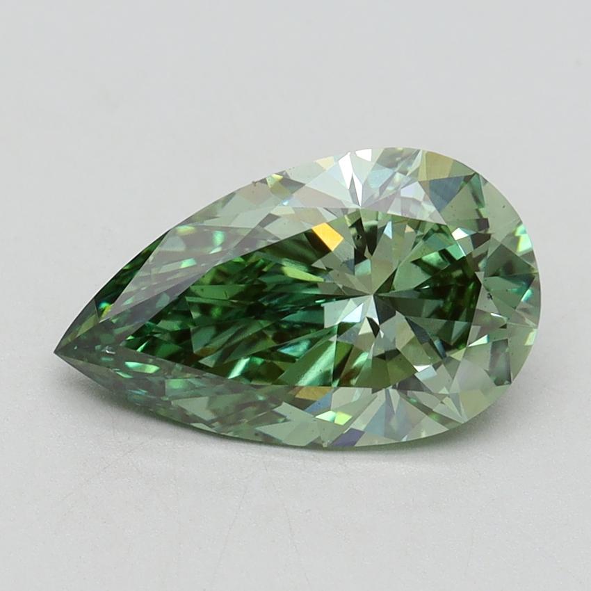 2.04 Ct. Fancy Vivid Green Pear Lab Grown Diamond