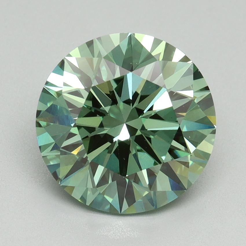 3.23 Ct. Fancy Vivid Green Round Lab Grown Diamond