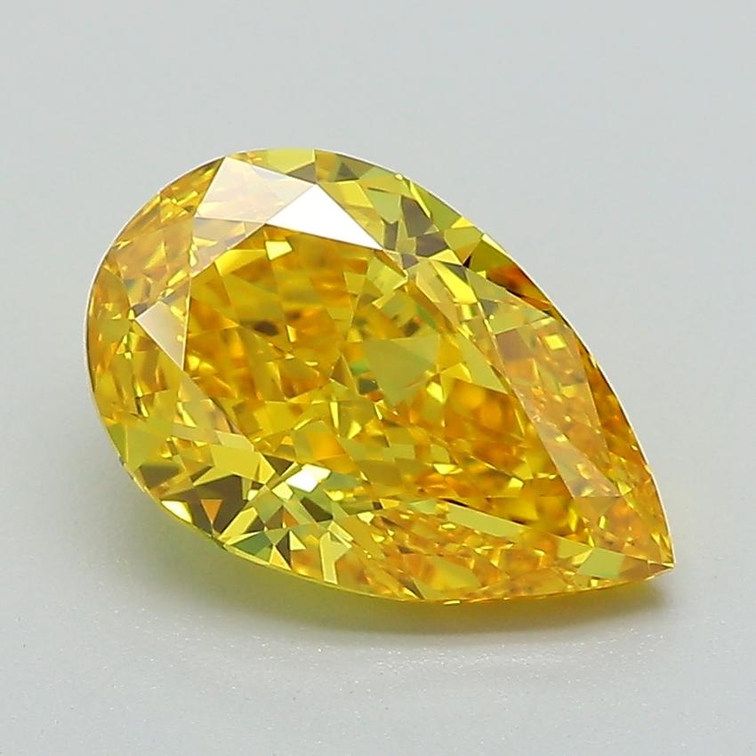 2.19 Ct. Fancy Vivid Yellow Pear Lab Grown Diamond