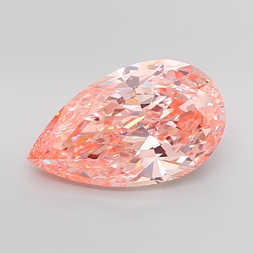 7.07 Ct. Fancy Vivid Pink Pear Lab Grown Diamond