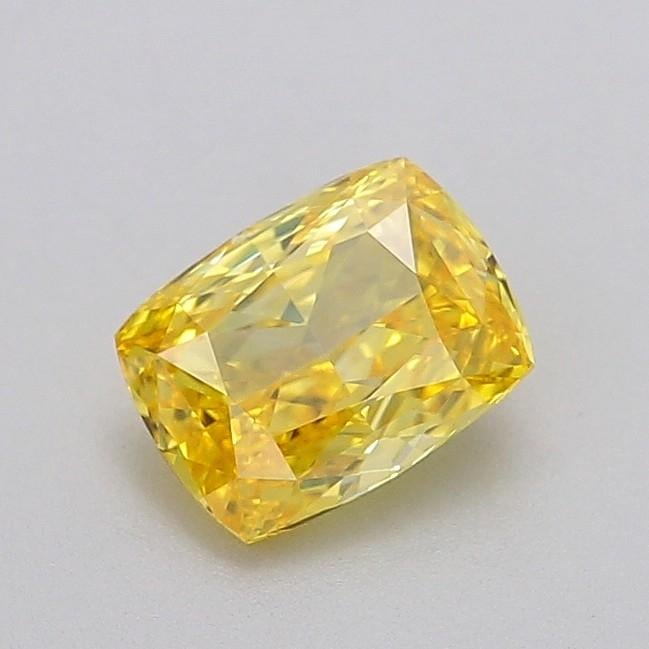 1.01 Ct. Fancy Vivid  Yellow Cushion Lab Grown Diamond