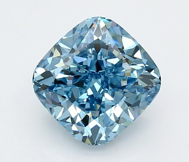 2.75 Ct. Fancy Vivid  Blue Cushion Lab Grown Diamond