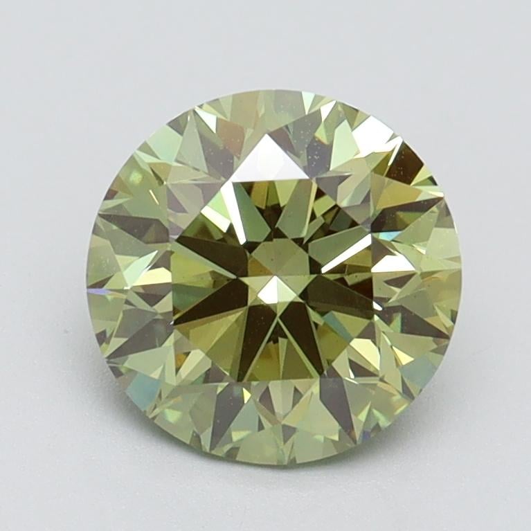 1.54 Ct. Fancy Vivid Green Round Lab Grown Diamond
