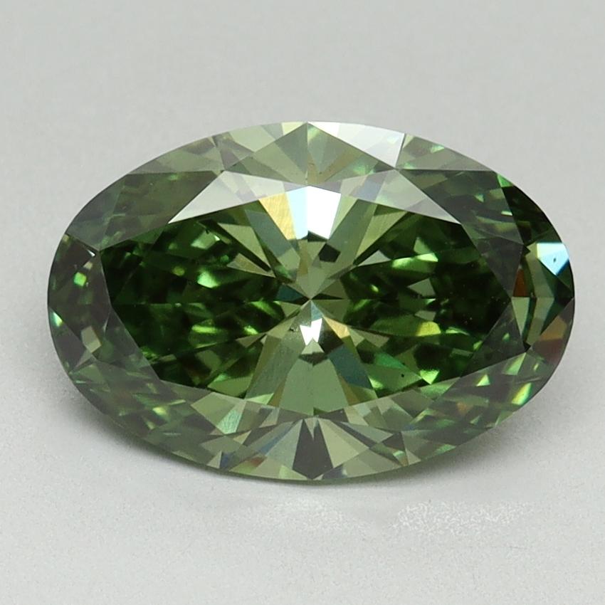 2.16 Ct. Fancy Vivid Pacific Green Oval Lab Grown Diamond