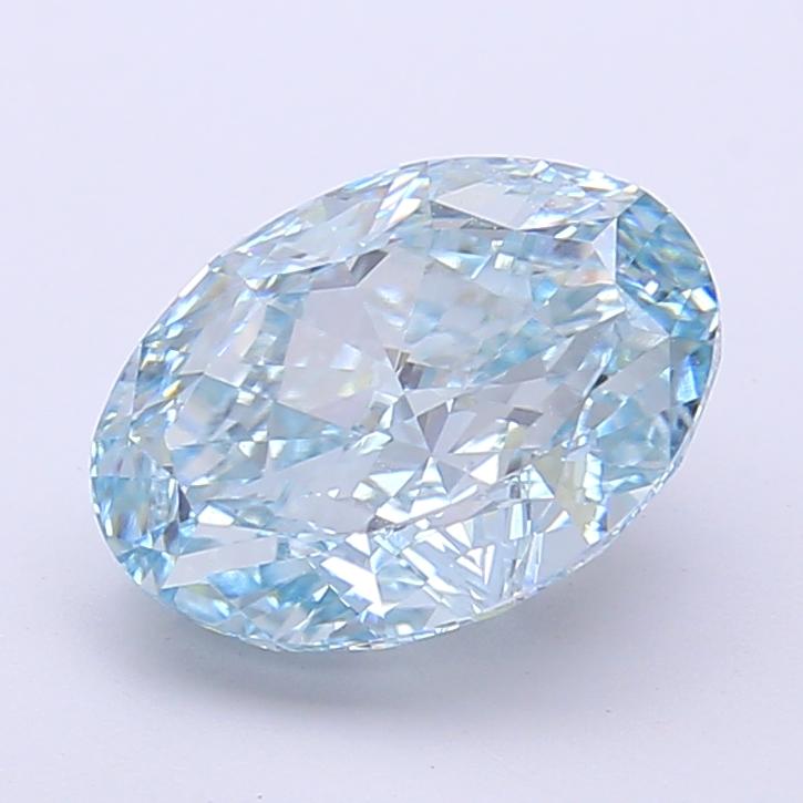 3.02 Ct. Fancy Vivid  Blue Oval Lab Grown Diamond