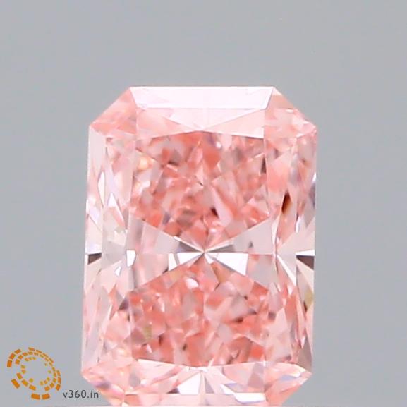 0.50 Ct. Fancy Vivid  Pink Radiant Lab Grown Diamond